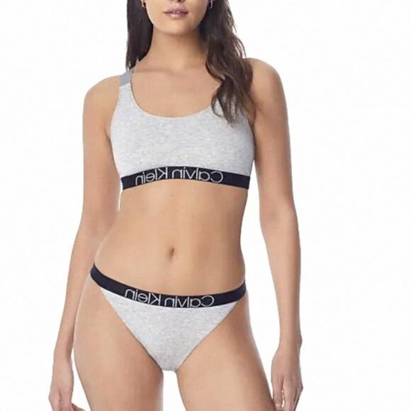 💖MEGA SALE💖Calvin Klein Panties Womens COMFORT Grey QF6880-060 TANGA LEG CK - Picture 3 of 7